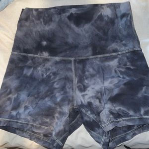 Tie-dye lululemon align shorts.